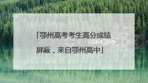 鄂州高考考生高分成绩屏蔽，来自鄂州高中
