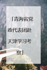 青海省党政代表团赴天津学习考察