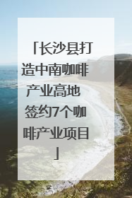 长沙县打造中南咖啡产业高地 签约7个咖啡产业项目