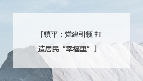 镇平：党建引领 打造居民“幸福里”