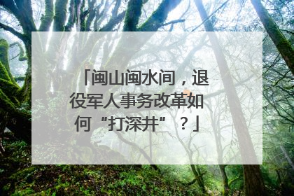 闽山闽水间，退役军人事务改革如何“打深井”？