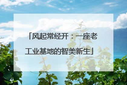 风起常经开：一座老工业基地的智美新生
