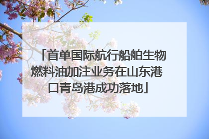 首单国际航行船舶生物燃料油加注业务在山东港口青岛港成功落地