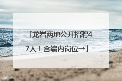 龙岩两地公开招聘47人！含编内岗位→