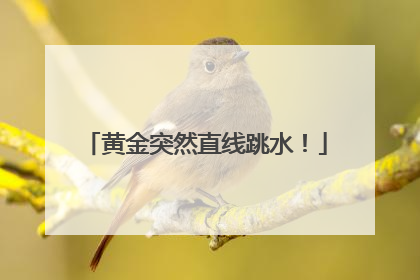 黄金突然直线跳水！
