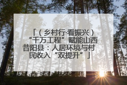 （乡村行·看振兴）“千万工程”赋能山西昔阳县：人居环境与村民收入“双提升”