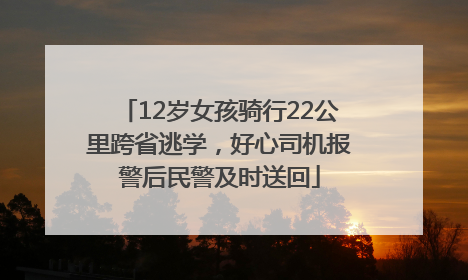 12岁女孩骑行22公里跨省逃学，好心司机报警后民警及时送回