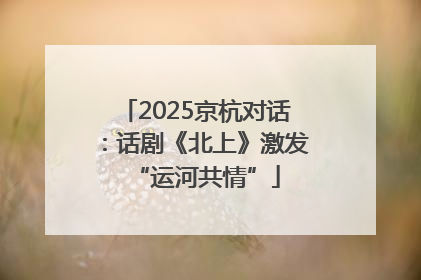 2025京杭对话：话剧《北上》激发“运河共情”