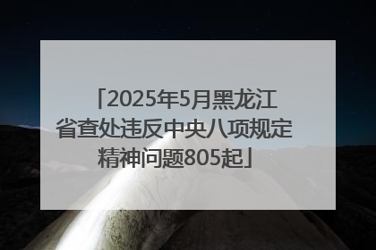 2025年5月黑龙江省查处违反中央八项规定精神问题805起