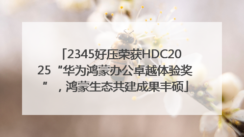 2345好压荣获HDC2025“华为鸿蒙办公卓越体验奖”，鸿蒙生态共建成果丰硕